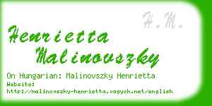 henrietta malinovszky business card